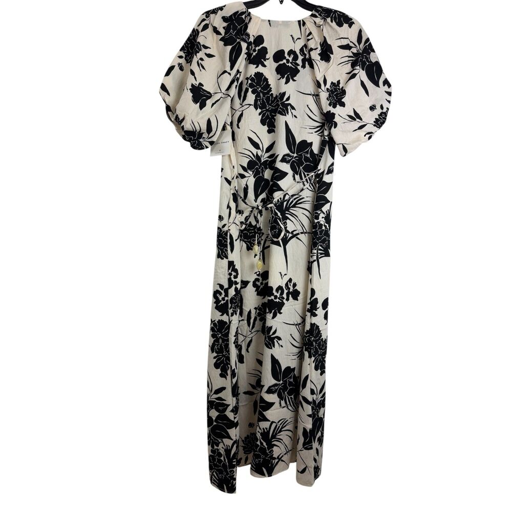 Ellen Tracy Black Maxi Dress S Knit Long Dress.Tropical floral - Picture 6 of 8